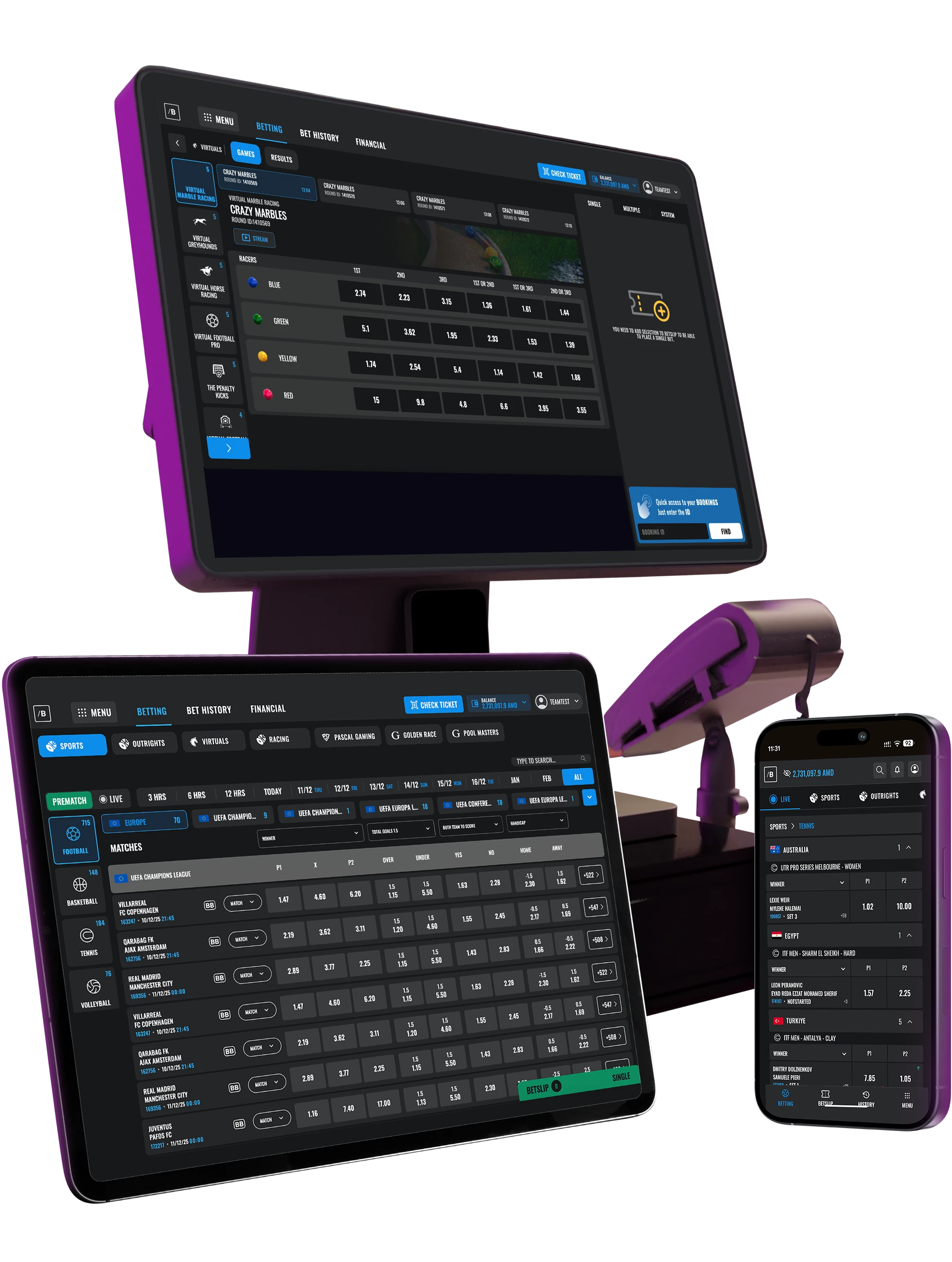Betshop cashier client