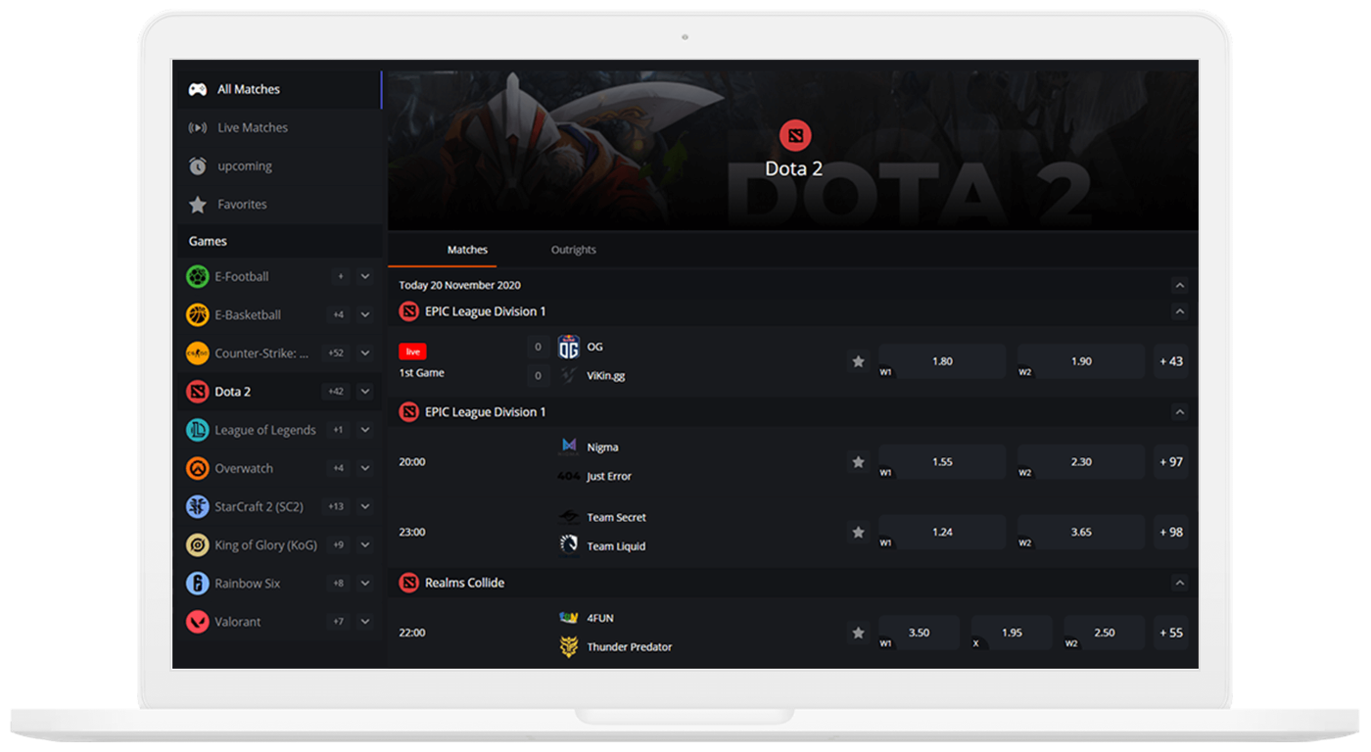 BetConstruct esports software